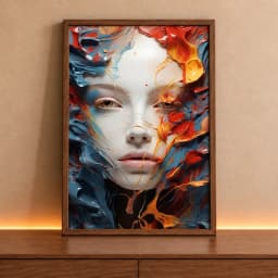 Quadro Decorativo Mulher Abstrata com Tinta