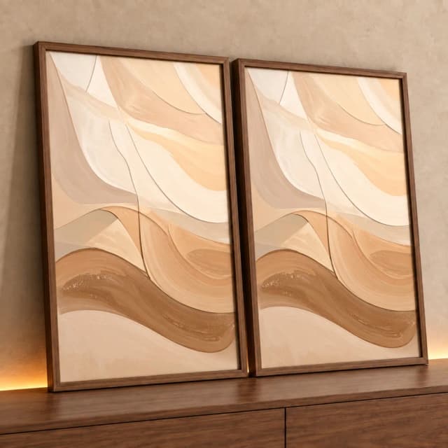 Kit 2 Quadros Decorativos Dunas Minimalistas