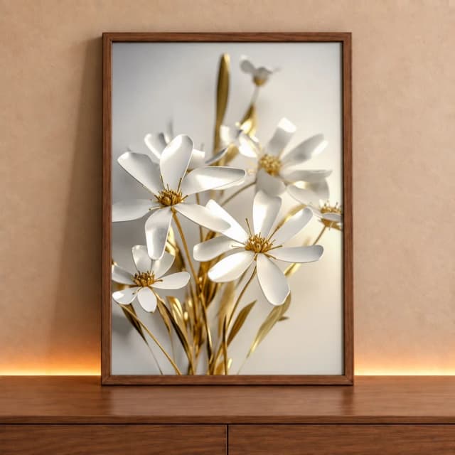 Quadro Decorativo Flores 3D
