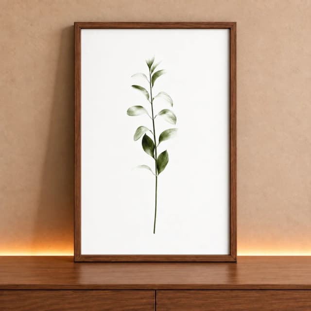 Quadro Decorativo Botanical Green Plant Minimalist