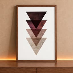 Quadro Decorativo Triângulos Sobrepostos com Textura