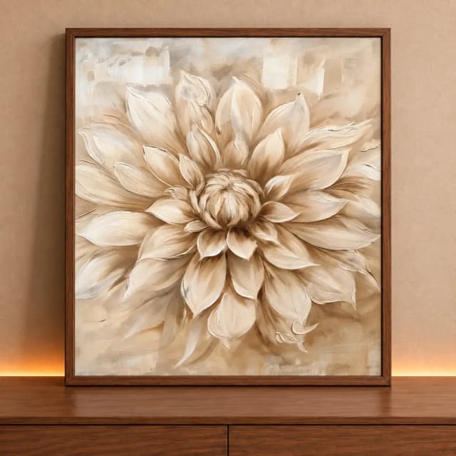 Quadro Decorativo Flor Dália Pintura Desabrochando