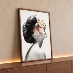 Quadro Decorativo Lady - Coleção Collage Flowers