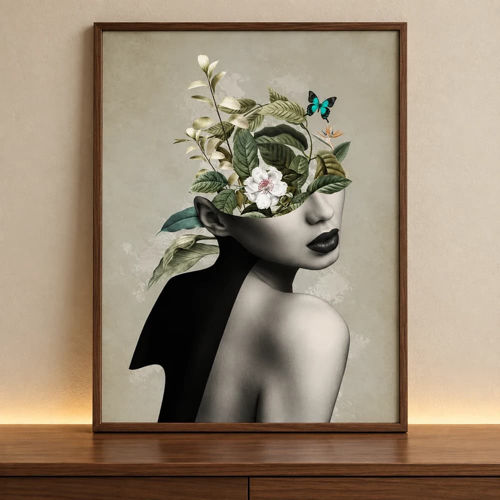 Quadro Decorativo Flowers Brain - Coleção Collage Flowers