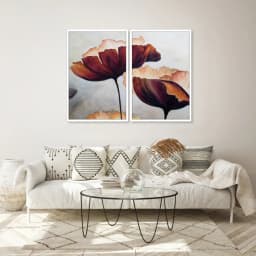 Kit 2 Quadros Decorativos Flores de Âmbar