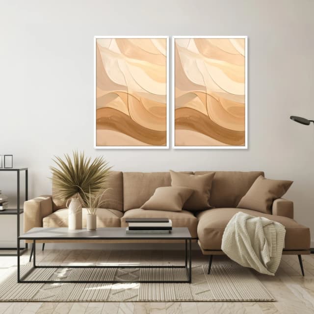 Kit 2 Quadros Decorativos Dunas Minimalistas