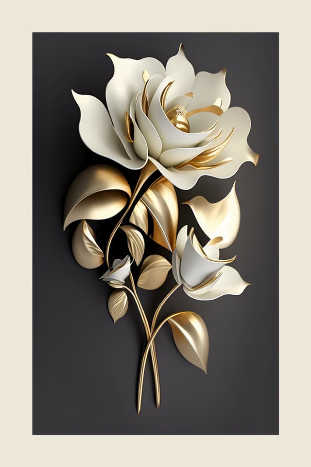 Kit Quadro Decorativo Flores 3D