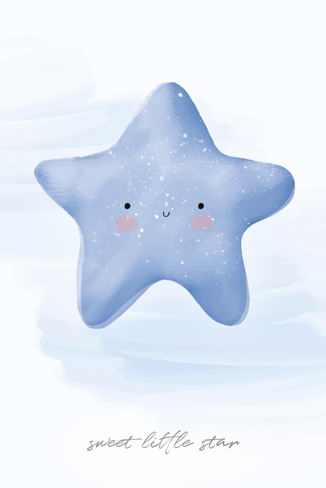 Quadro Decorativo Retangular Sweet Little Star Blue