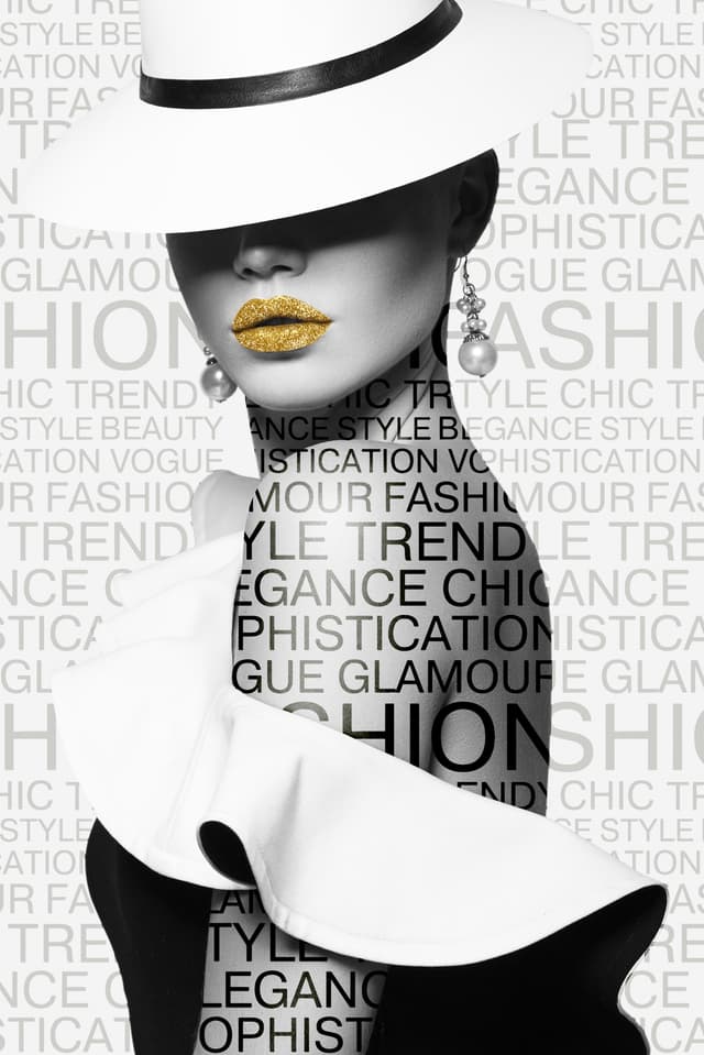 Quadro Decorativo Retangular Lher Fashion Com Chapeu E Texto