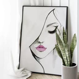 Quadro Decorativo Mulher Linhas de Cabelo Minimalista