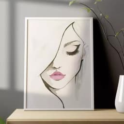 Quadro Decorativo Mulher Linhas de Cabelo Minimalista