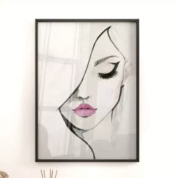 Quadro Decorativo Mulher Linhas de Cabelo Minimalista