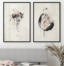 Kit Quadro Decorativo Splash Black&Salmão