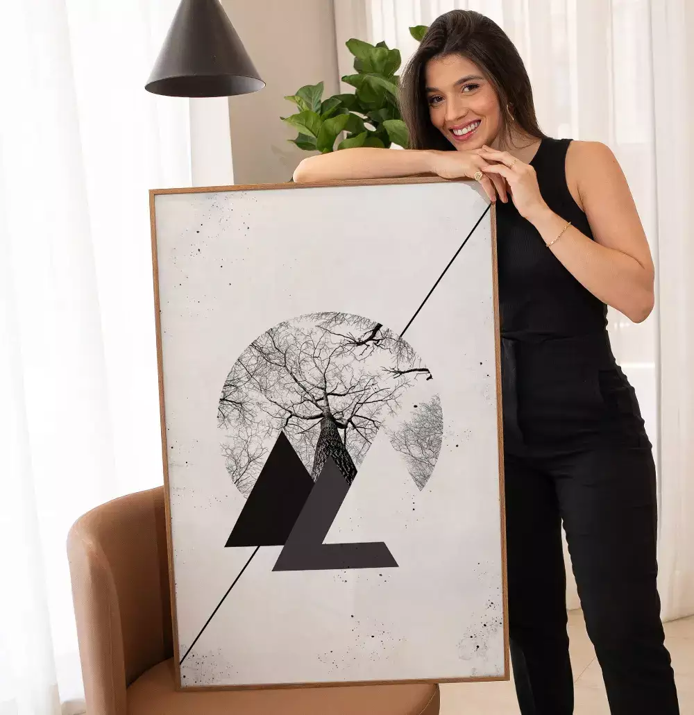 Quadro Decorativo As 3 Pirâmides e a Árvore da Vida