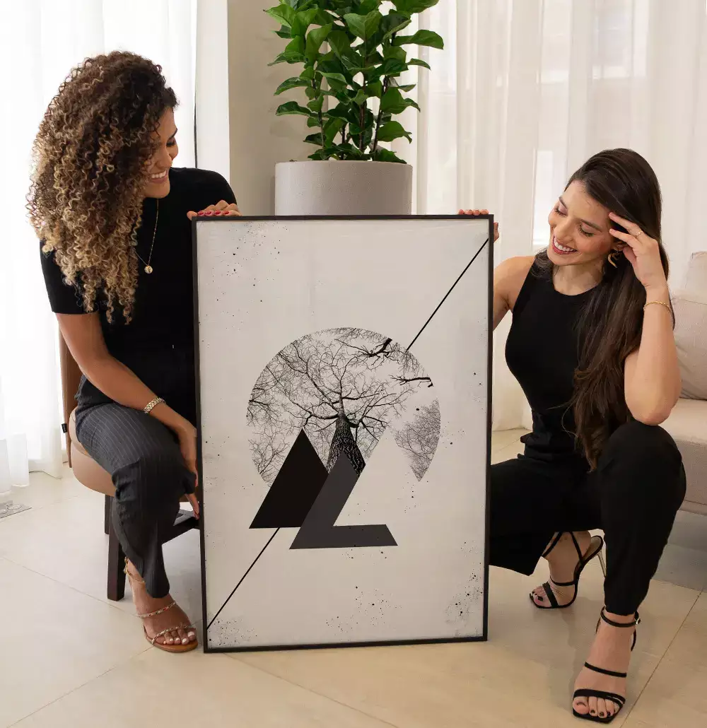 Quadro Decorativo As 3 Pirâmides e a Árvore da Vida