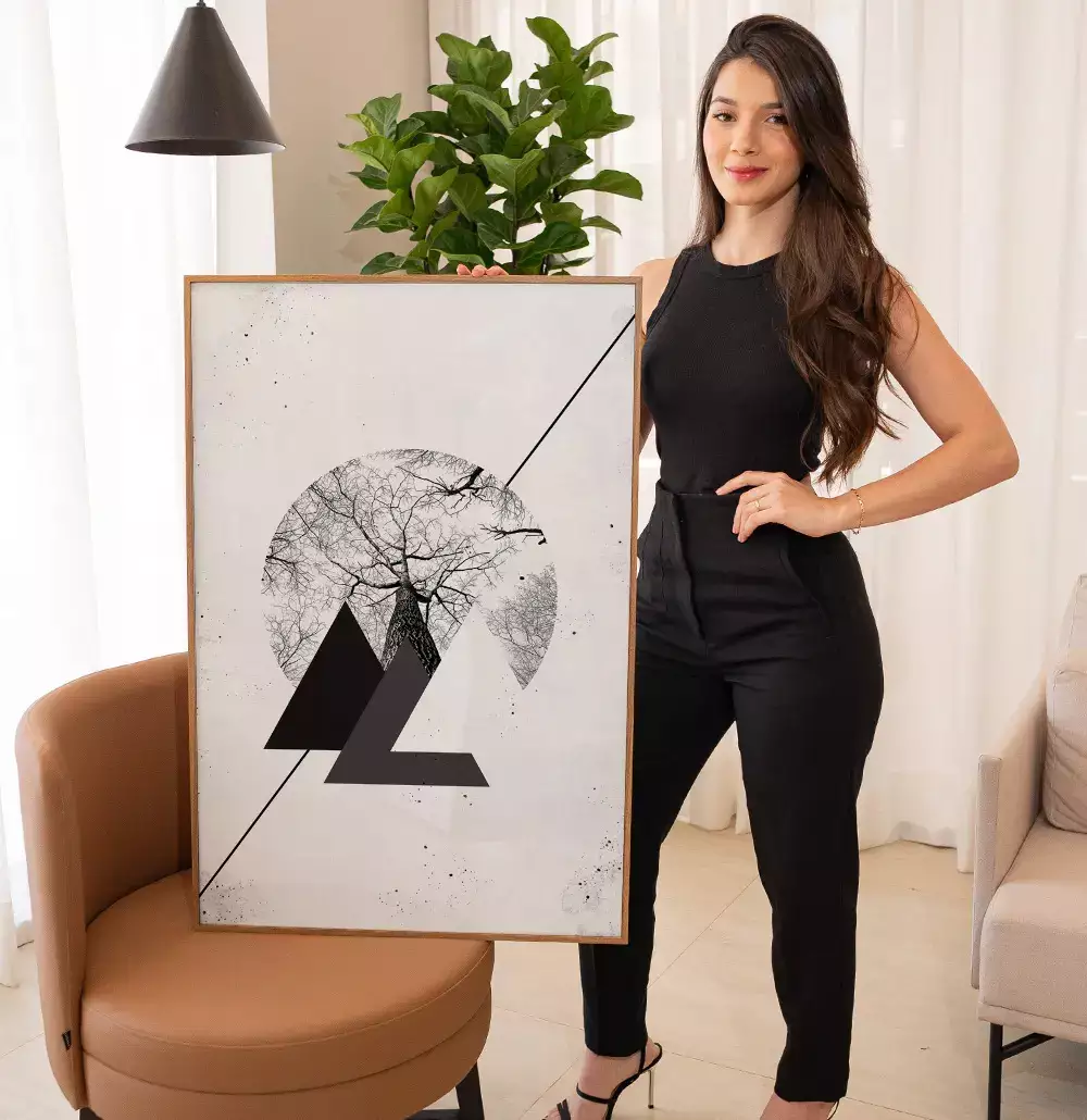 Quadro Decorativo As 3 Pirâmides e a Árvore da Vida