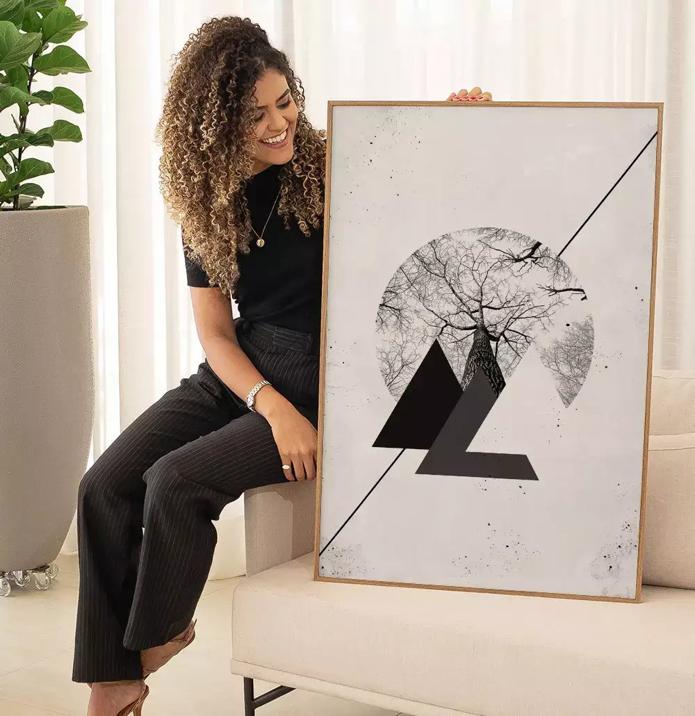 Quadro Decorativo As 3 Pirâmides e a Árvore da Vida