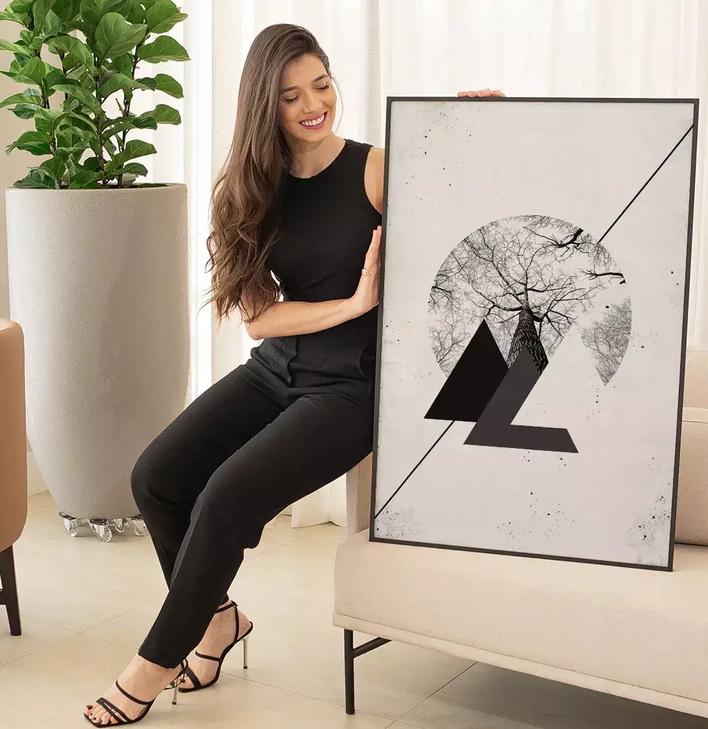 Quadro Decorativo As 3 Pirâmides e a Árvore da Vida