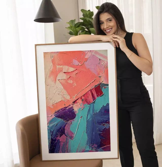 Quadro Decorativo Pintura Abstrata Textura de Tinta Óleo