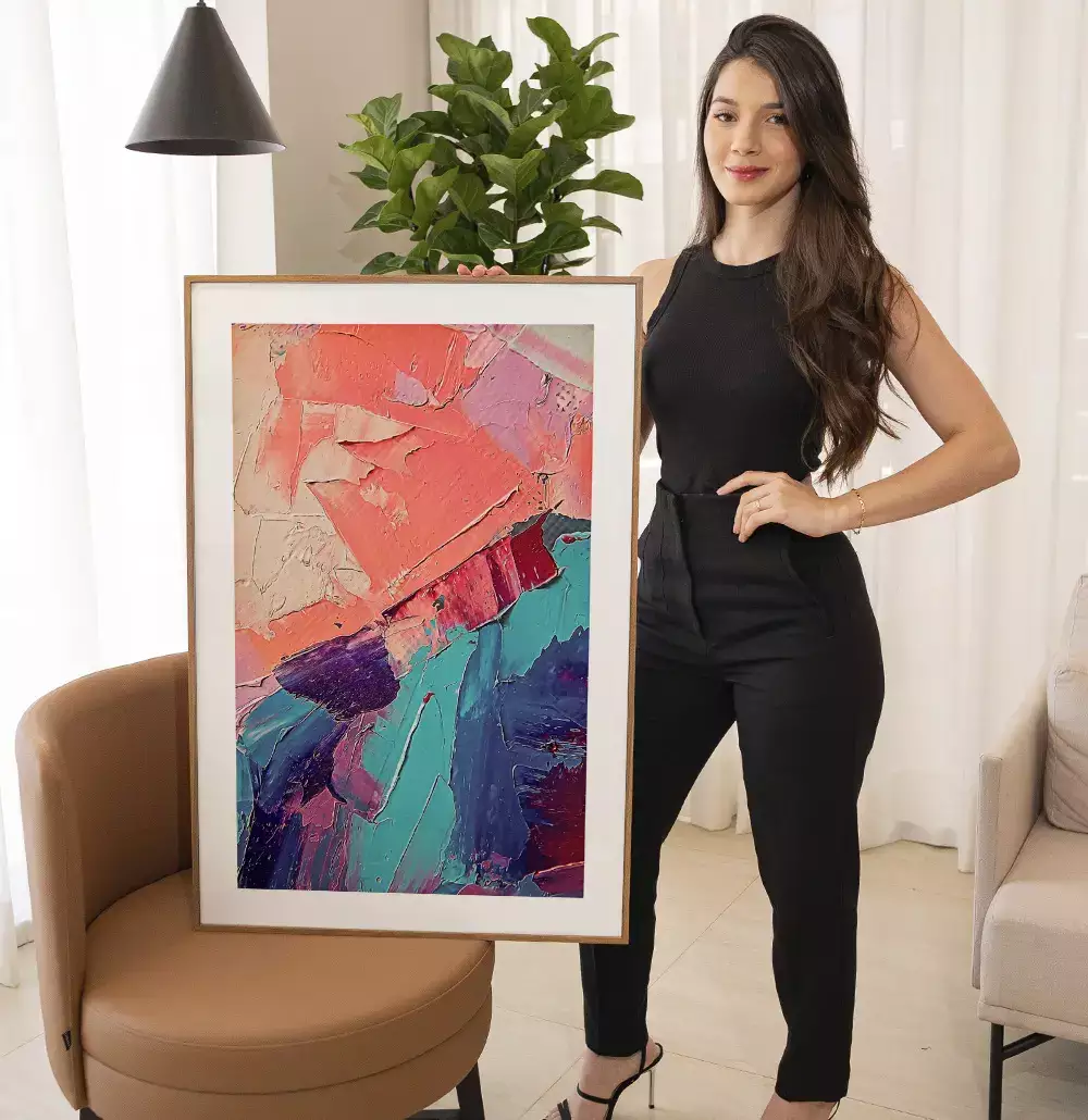 Quadro Decorativo Pintura Abstrata Textura de Tinta Óleo