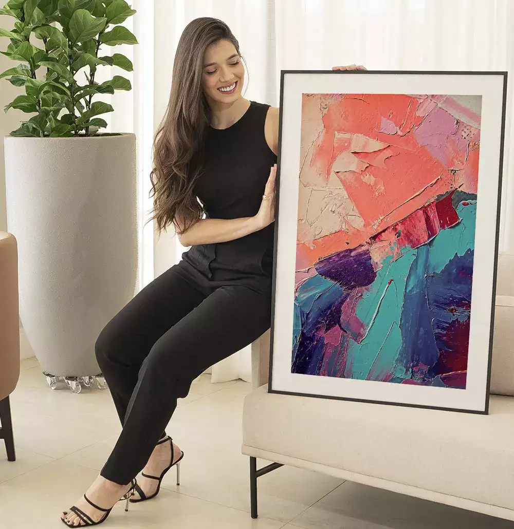 Quadro Decorativo Pintura Abstrata Textura de Tinta Óleo
