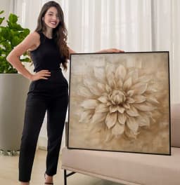 Quadro Decorativo Flor Dália Pintura Desabrochando
