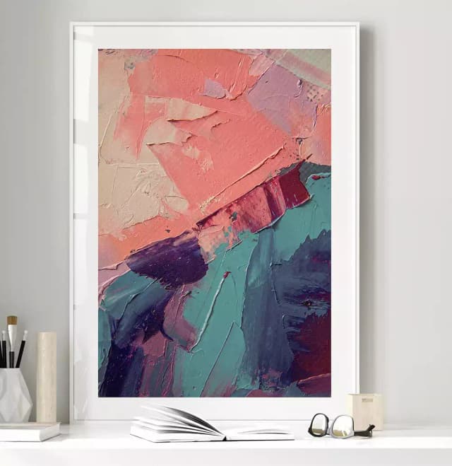 Quadro Decorativo Pintura Abstrata Textura de Tinta Óleo