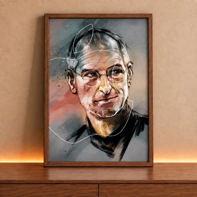 Quadro Decorativo Business Man Steve Jobs Desenho