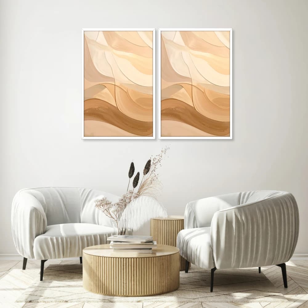 Kit 2 Quadros Decorativos Dunas Minimalistas