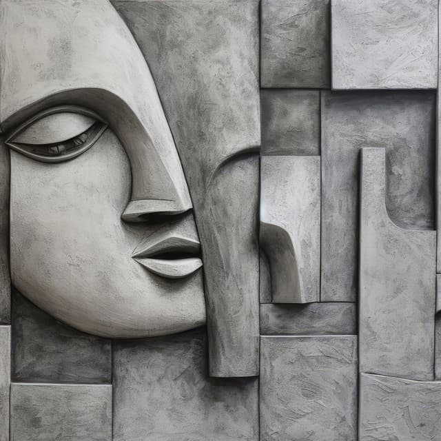 Quadro Decorativo Escultura Textura Estilo Gesso Egípcia